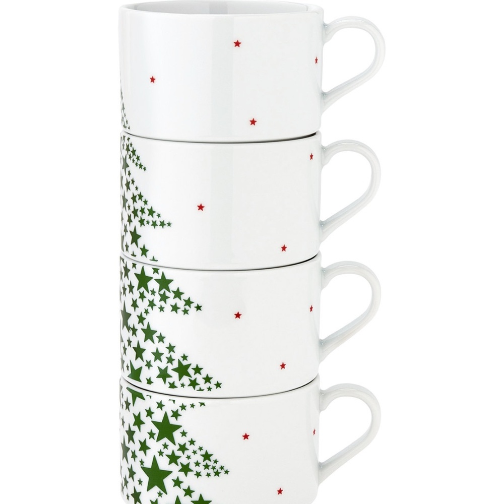 NWT The Cellar Holiday Stackable Mugs, Set of 4,